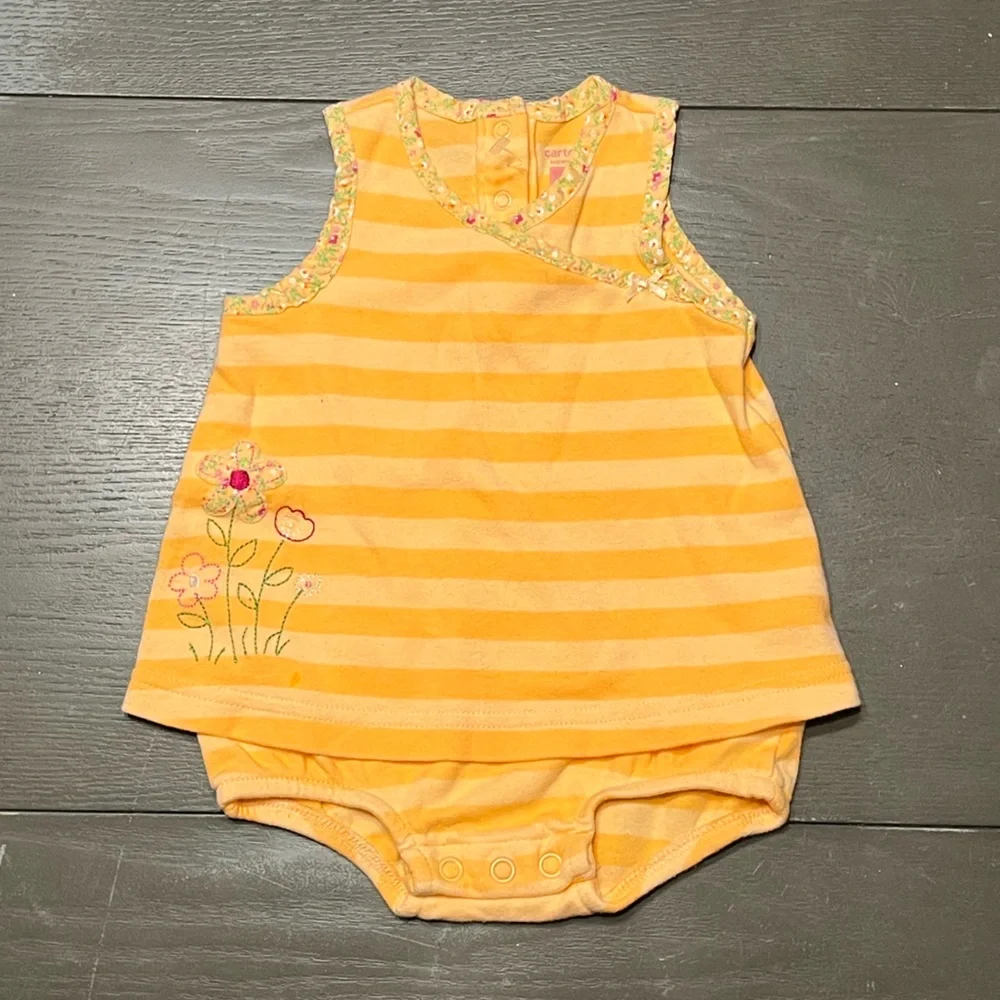 Carters Baby Girl 0-3 Months Orange One Piece NWOT